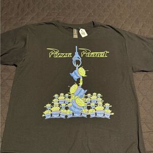 Pizza Planet Toy Story Aliens Graphic Tee - Neon Green & Blue